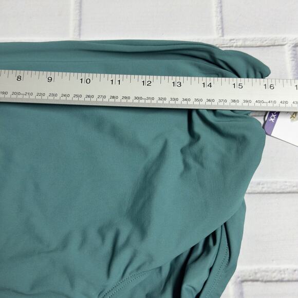Anne Cole 3 Way Convertible High Waist Shirred Swim Bottom Ocean Green Size XXL - Picture 4 of 10